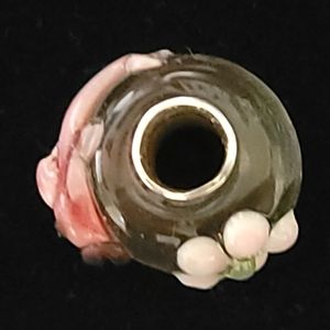 Pink Fish and Flower Murano Glass Bead for Pandora Style Snake Bracelet